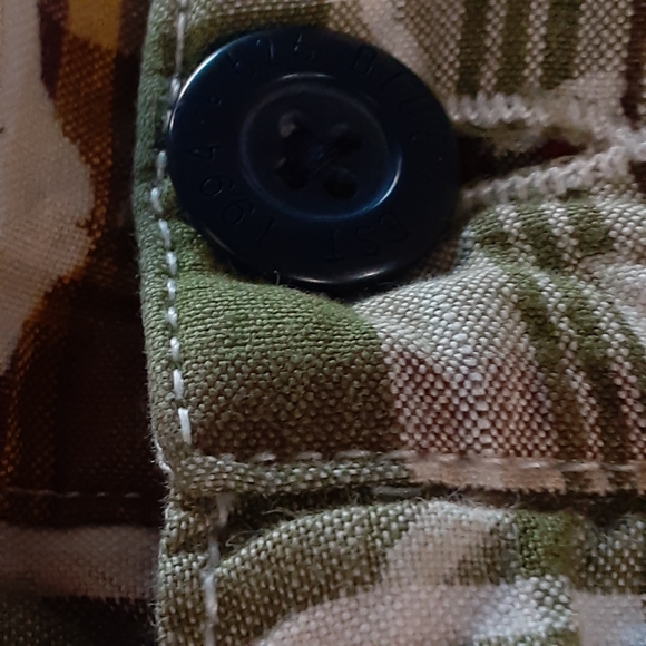 626 BLUE 100% Cotton Made in India Size 42 Paint Splatter Patchwork Shorts - Picture 7 of 11